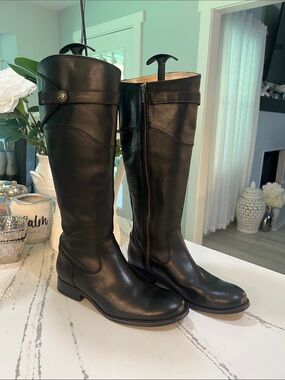 Frye Molly Button Boots Black Leather Women’s 8B